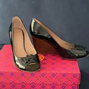 Black Patent Wedges 3 inch wedge heel